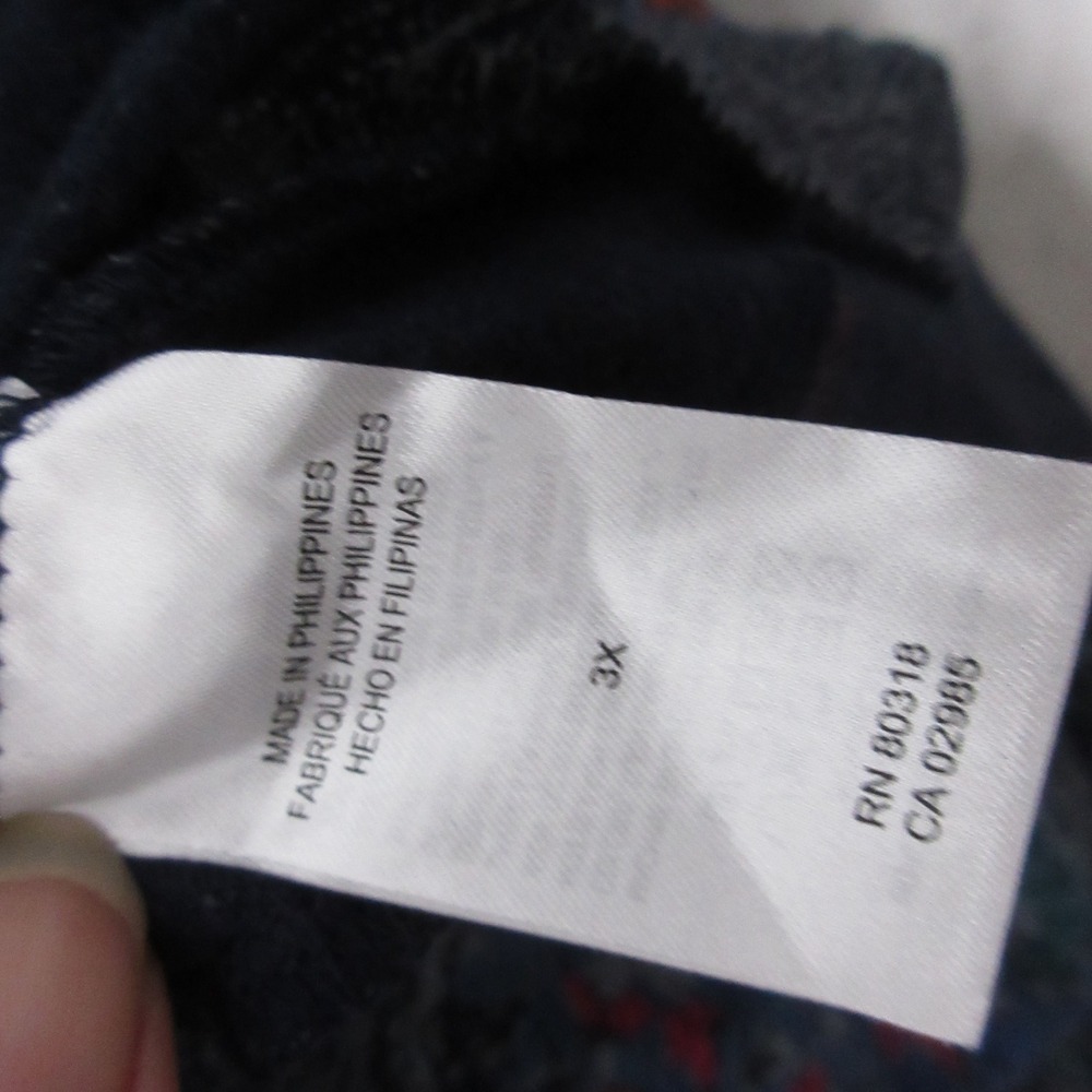 Lucky Brand Top Plus 3X Blue Floral Mixed Print Boho V-Neck 3/4 Sleeve Mix Print - Picture 5 of 10